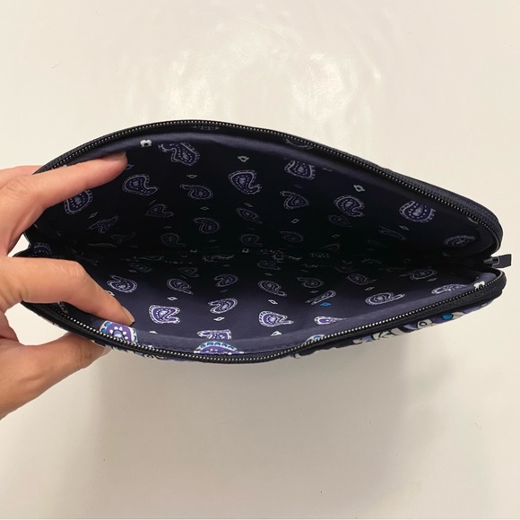 Vera Bradley Tablet Sleeve Padded Case Cover Pouch Deep Night Paisley Blue - Picture 4 of 6